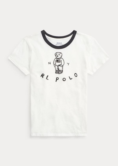 Playeras Polo Ralph Lauren Mujer Blancos - Polo Bear Jersey - DXEKV2673